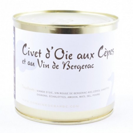 Civet d’oie aux cèpes et au...